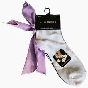 Steve Madden Socks w/Bow NWT 2 Pack